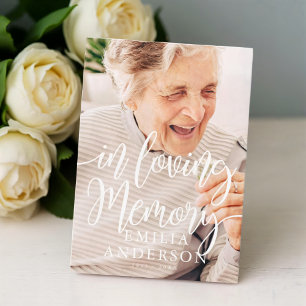 In Loving Memory Memorial Modern Simple Photo Card