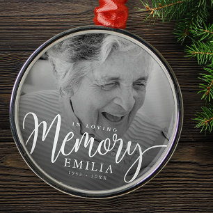 In Loving Memory Memorial Modern Simple Photo Metal Ornament