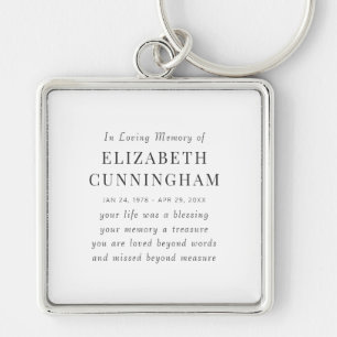 In Loving Memory Memorial Modern Simple Quote Key Ring