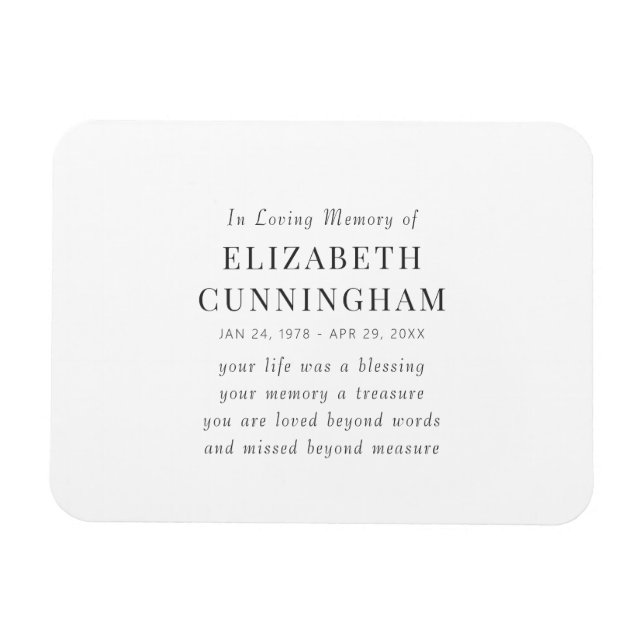 In Loving Memory Memorial Modern Simple Quote Magnet (Horizontal)
