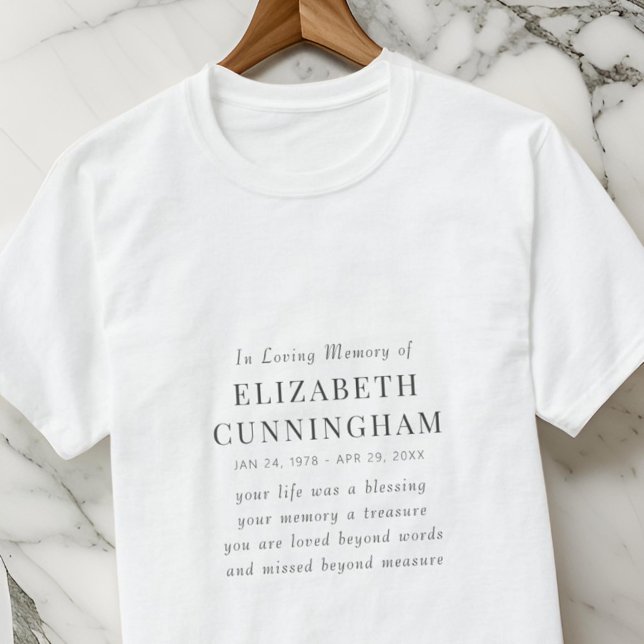 In Loving Memory Memorial Modern Simple Quote T-Shirt (Creator Uploaded)