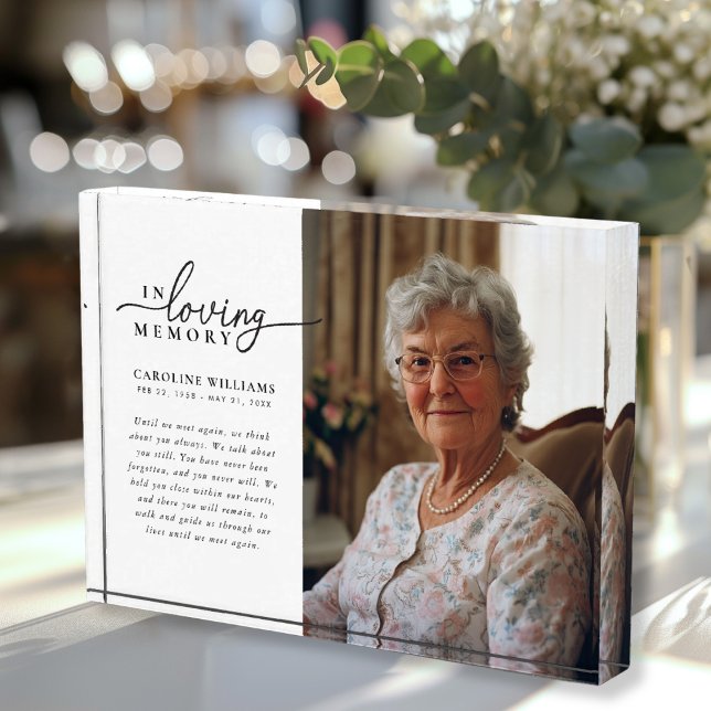 "In Loving Memory" Memorial, Name, Photo Block ("In Loving Memory" Memorial, Name, Photo, Photo Block. Simple, elegant, script font.)