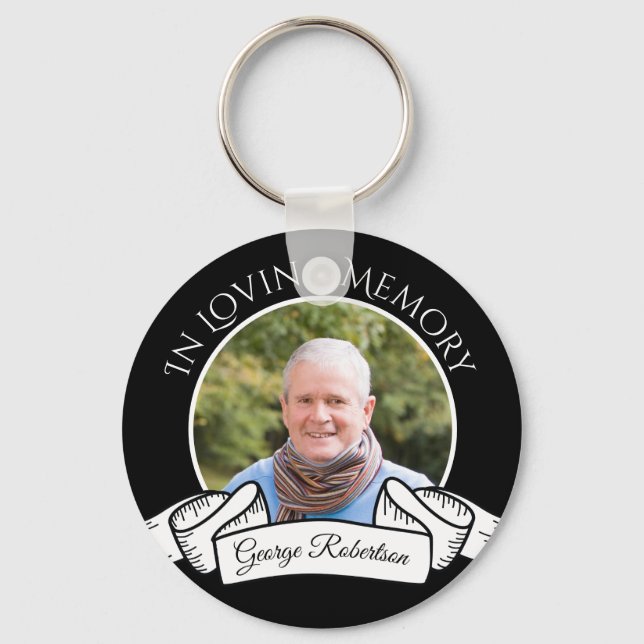 In Loving Memory Memorial Photo Key Ring (Front)