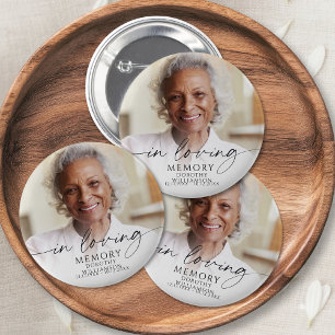 In Loving Memory Memorial Photo Personalized 6 Cm Round Badge