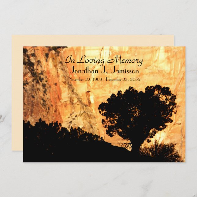 In Loving Memory Memorial Service, Lone Tree Invitation (Front/Back)