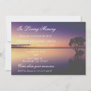 In loving Memory Memorial Service Sunset Lake Invi Invitation
