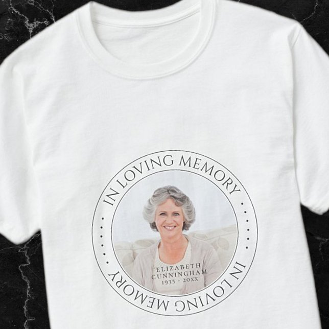 In Loving Memory Memorial Simple Elegant Photo T-Shirt (Creator Uploaded)