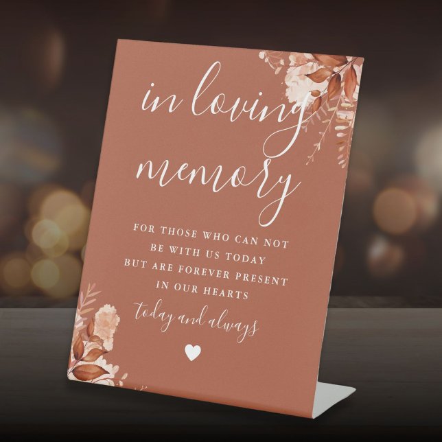 In Loving Memory Memorial Terracotta Floral Pedestal Sign (In Loving Memory Memorial Terracotta Floral Pedestal Sign)