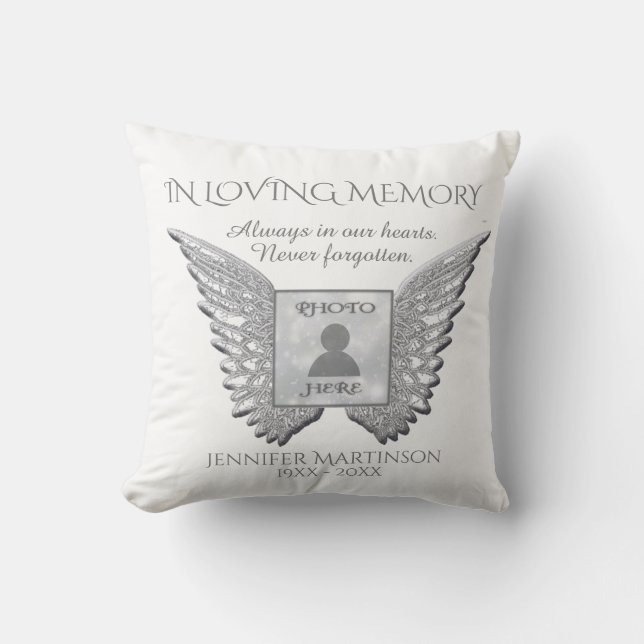 In Loving Memory Memorial Throw Pillow (Front)