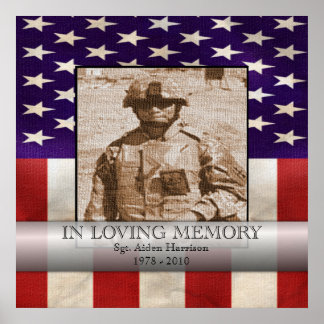 In Loving Memory Military Photo Personalised Poster