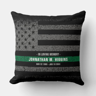 In Loving Memory Military Thin Green Line Pillow
