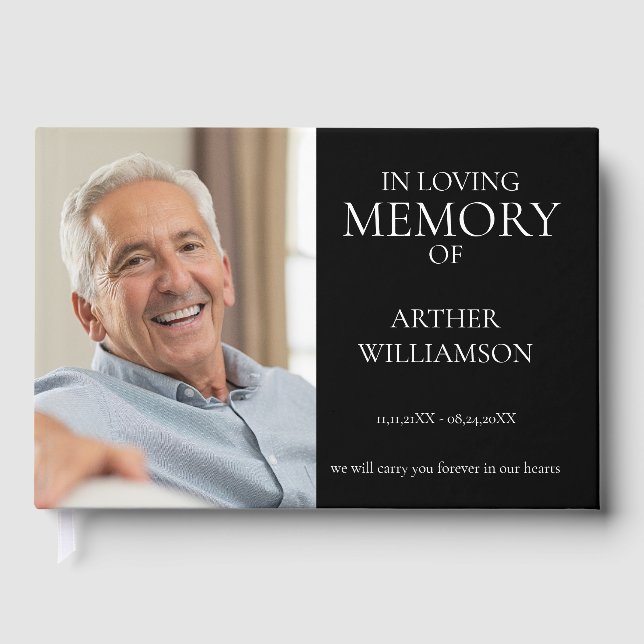 In loving memory  minimal photo guest book (Front)