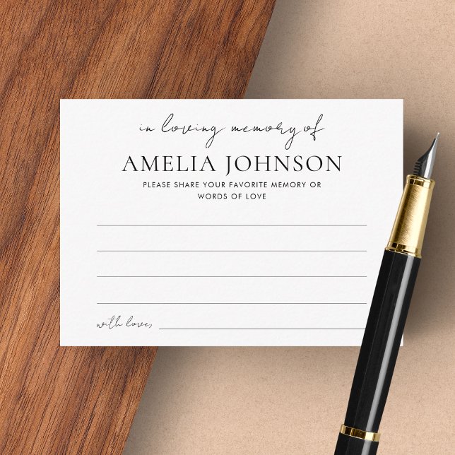 "In Loving Memory" Minimalist Funeral Card (Creator Uploaded)