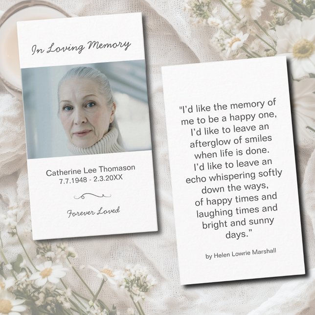 In Loving Memory Minimalist Photo Prayer Card (In Loving Memory Minimalist Photo Prayer Card
)