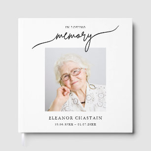 In Loving Memory Minimalist Photo Sympathy Guest Book