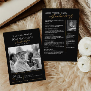 In Loving Memory Modern 2-Photo Elegant Memorial Program