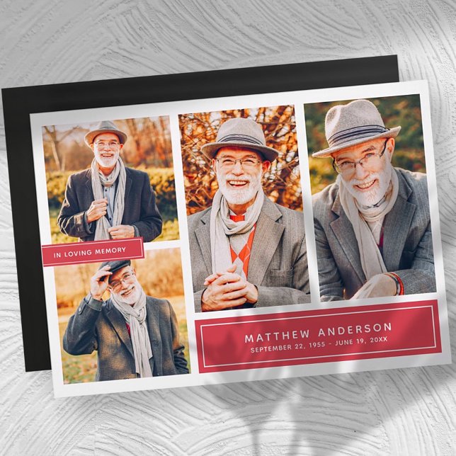 In Loving Memory Modern Colour Four Photos (Creator Uploaded)