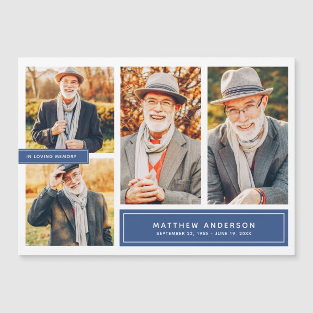 In Loving Memory Modern Colour Four Photos (Front)