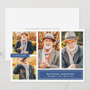 In Loving Memory Modern Colour Photo Thank You Card