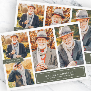 In Loving Memory Modern Colour Photo Thank You Card