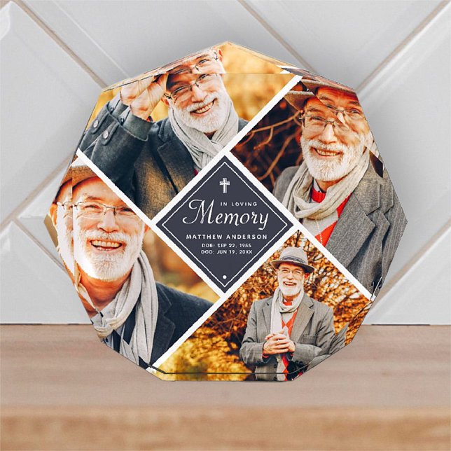 In Loving Memory Modern Cross Multi Photo Template (Creator Uploaded)