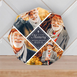 In Loving Memory Modern Cross Multi Photo Template Block