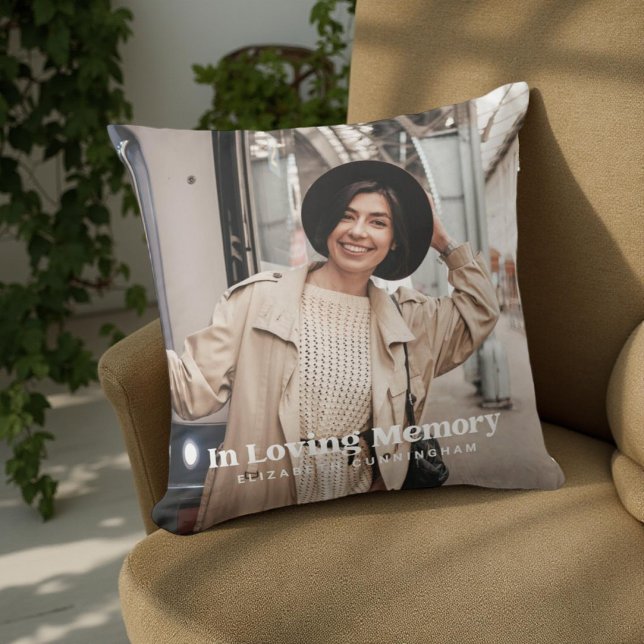 In Loving Memory Modern Custom Photo Memorial Cushion (Creator Uploaded)