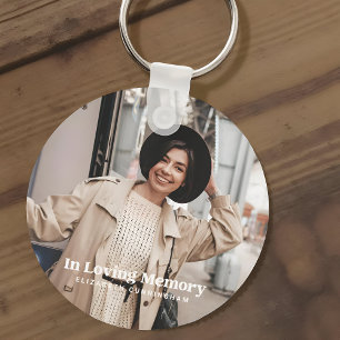 In Loving Memory Modern Custom Photo Memorial Key Ring