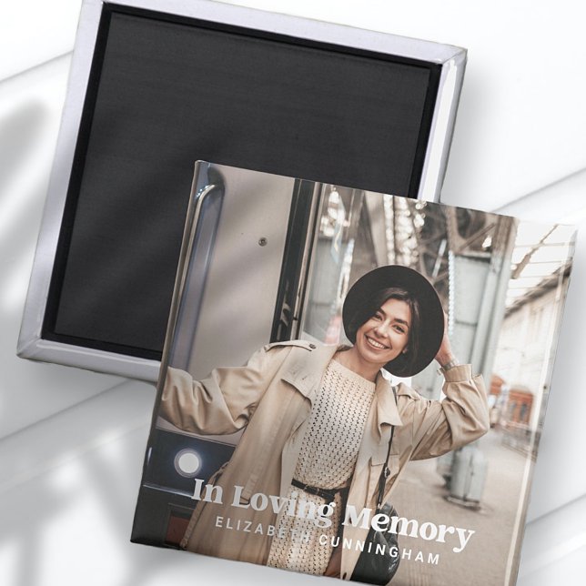In Loving Memory Modern Custom Photo Memorial Magnet (Creator Uploaded)