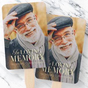 In Loving Memory Modern Elegant Photo Memorial Hand Fan