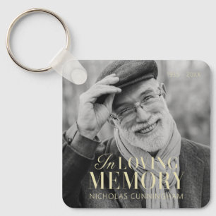 In Loving Memory Modern Elegant Photo Memorial Key Ring