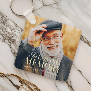In Loving Memory Modern Elegant Photo Memorial Key Ring