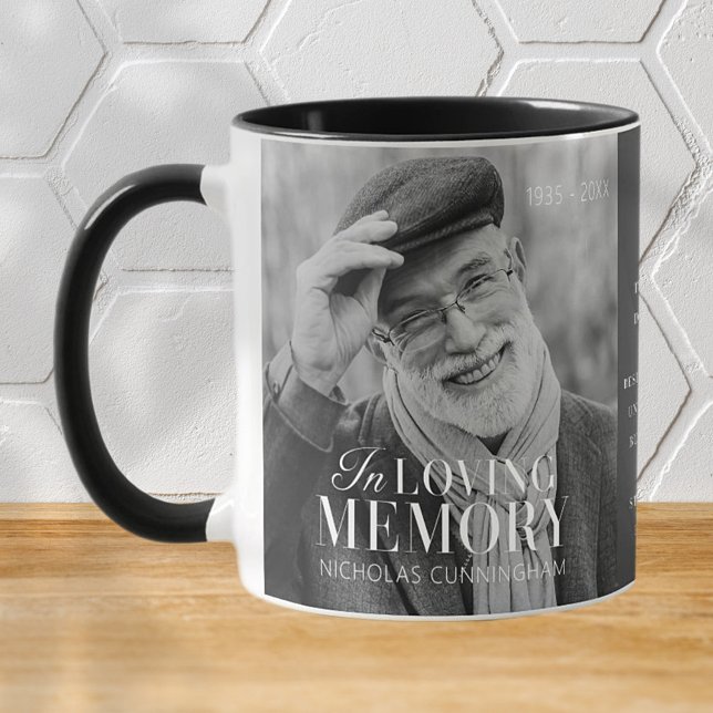 In Loving Memory Modern Elegant Photo Memorial Mug (Creator Uploaded)