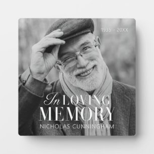 In Loving Memory Modern Elegant Photo Memorial Plaque