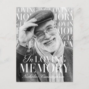 In Loving Memory Modern Elegant Photo Memorial Postcard