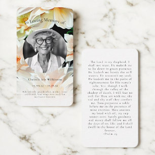 in loving memory modern floral simple prayer card 