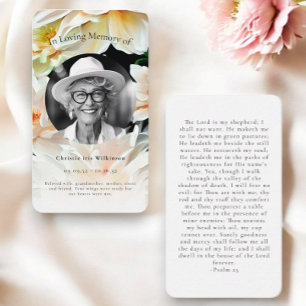 in loving memory modern floral simple prayer card