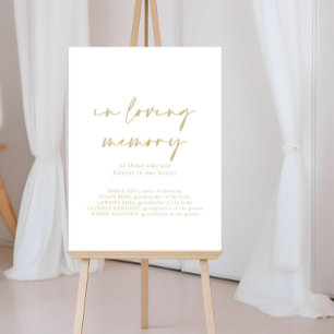 In Loving Memory Modern Gold Elegant Sign