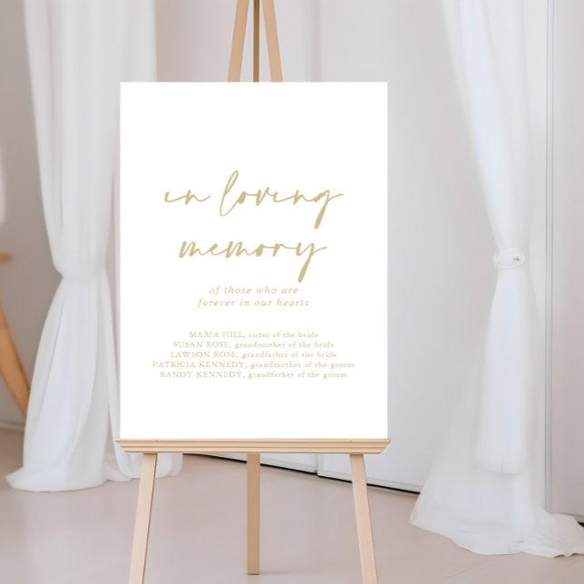 In Loving Memory Modern Gold Elegant Sign (Creator Uploaded)