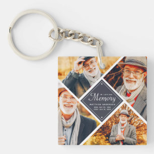 In Loving Memory Modern Multi Photo Template Key Ring