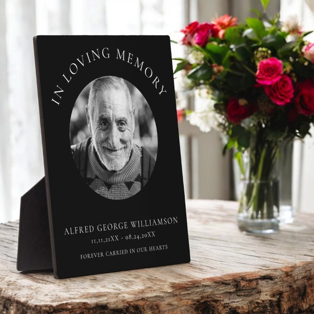 in loving memory  modern simple photo memorial  plaque (in loving memeory memorial photo keepsake to treasure forever )