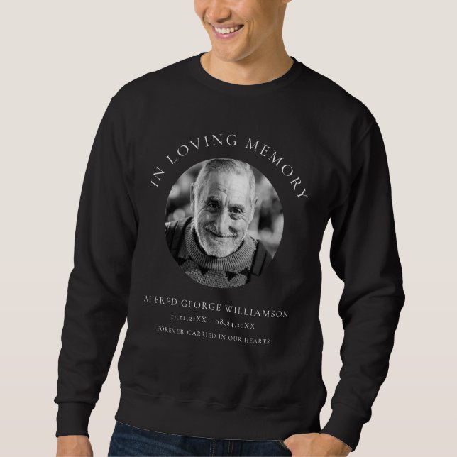 in loving memory  modern simple photo memorial  sweatshirt (Front)