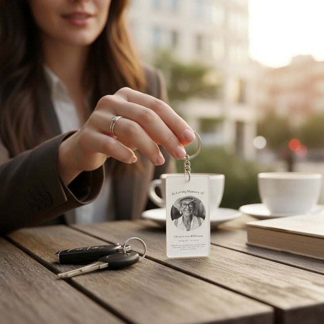 in loving memory modern simple prayer card  key ring (Creator Uploaded)