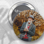 In Loving Memory | Modern Vignette Photo Keepsake 6 Cm Round Badge<br><div class="desc">This simple and classic design is composed of serif typography with a simple vignette and add a custom photo.</div>