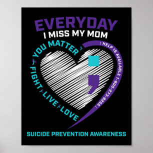 In Loving Memory Mum Suicide Awareness Prevention  Poster