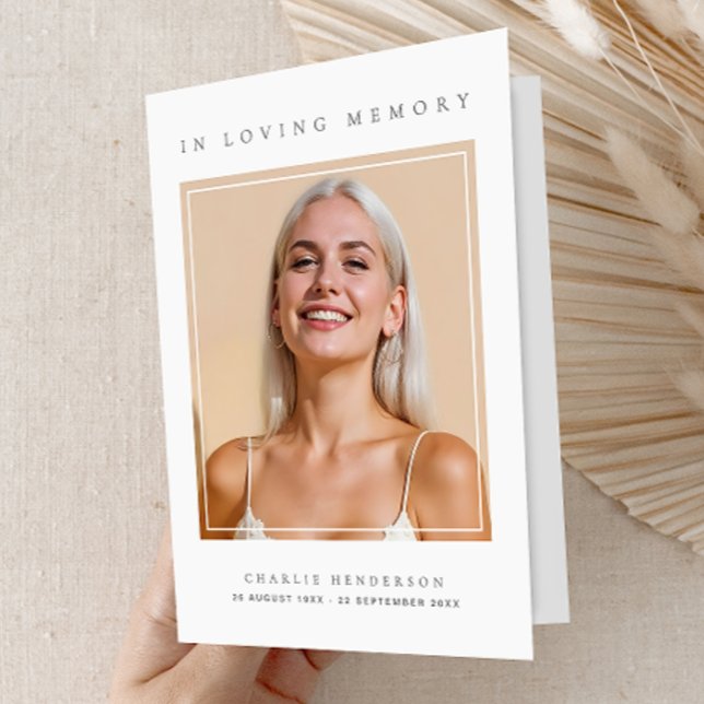 In Loving Memory Obituary Minimalist Funeral Program (Creator Uploaded)