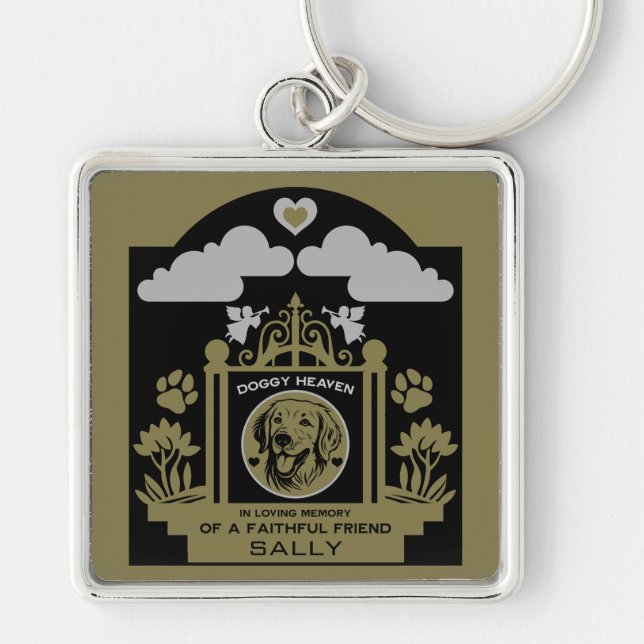In loving Memory Of A Golden Retriever Key Ring (Front)