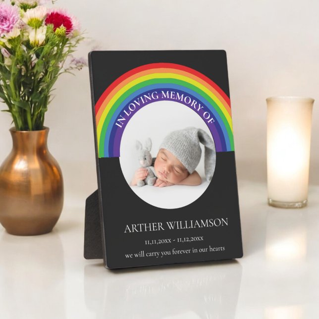 In loving memory of child memorial photo plaque (in loving memory of a baby , rainbow babies , infant loss)
