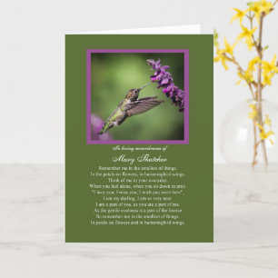 In loving Memory of Custom Name Sympathy Spiritual Card