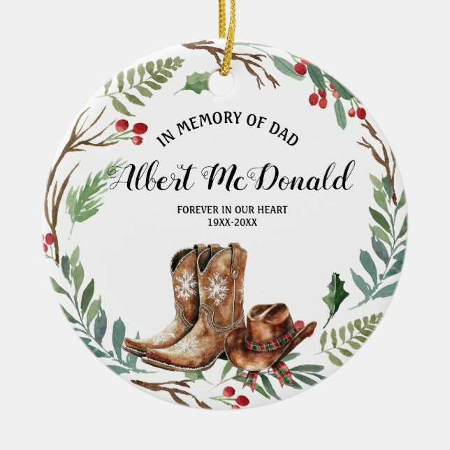 In Loving Memory Of Family Keepsake Gift Ceramic Ornament (Front)